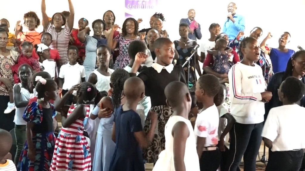 Children and community celebrating hope together